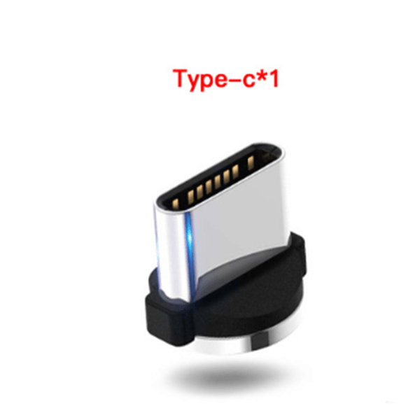 STORAZONE Electronics 5pcs USB TypeC head / Black Compatible with Apple, Flowing Ligh Magnetic Streamer Data Line Cable for Iphone Android Typec