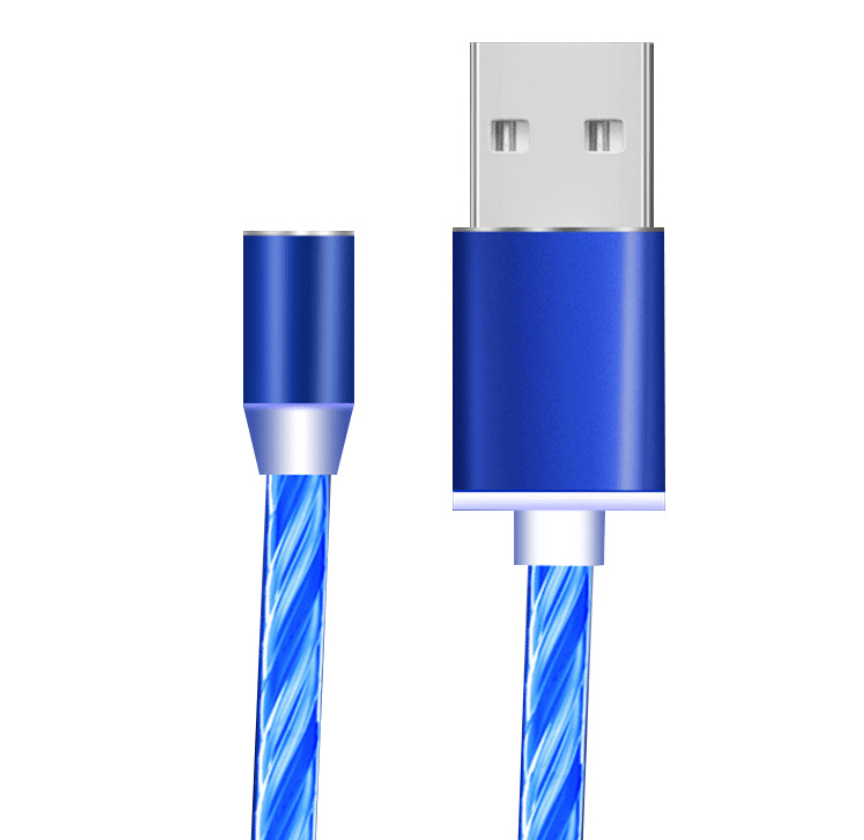 STORAZONE Electronics Android / Blue 2pcs Compatible with Apple, Flowing Ligh Magnetic Streamer Data Line Cable for Iphone Android Typec