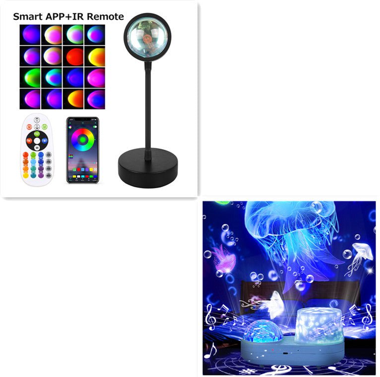 STORAZONE Electronics APP 24KEY Set / USB Sunset Projection Lamp Sunset Projector Night Light Wall Decoration Lighting