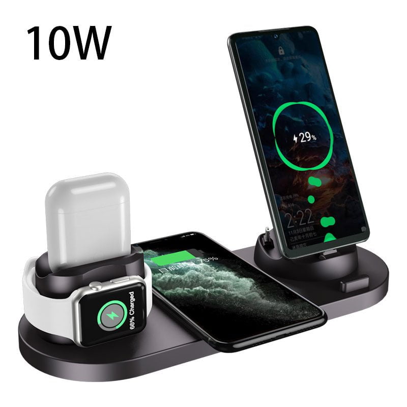 STORAZONE Electronics Black / 10w / USB Wireless Charger For IPhone Fast Charger For Phone Fast Charging Pad For Phone Watch 6 In 1 Charging Dock Station