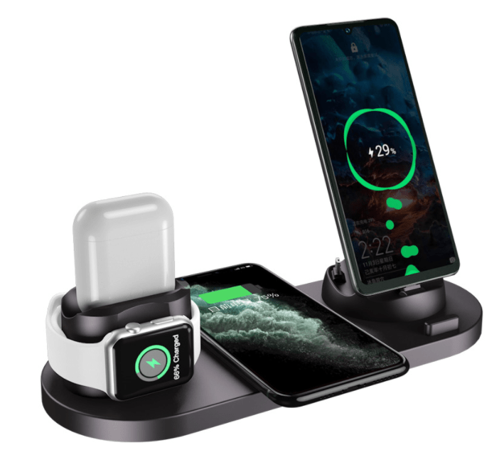 STORAZONE Electronics Black / 15W / USB Wireless Charger For IPhone Fast Charger For Phone Fast Charging Pad For Phone Watch 6 In 1 Charging Dock Station