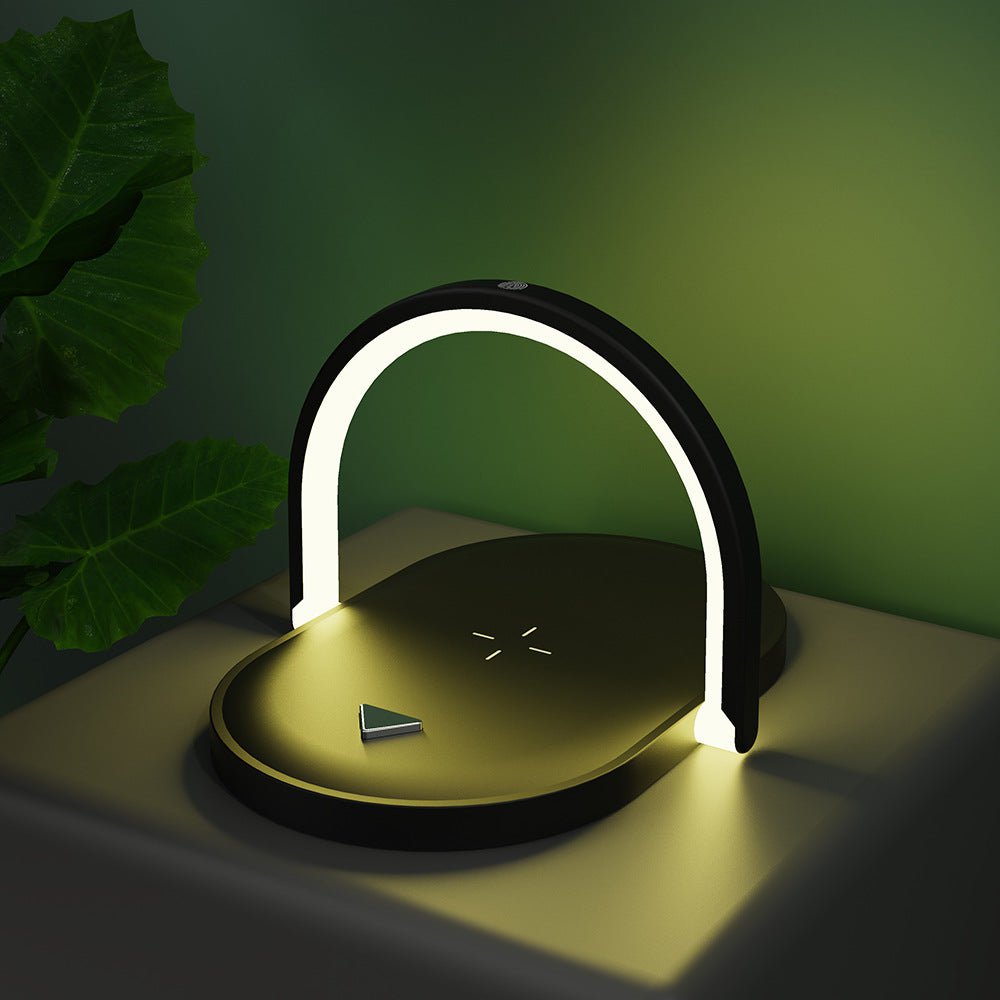 STORAZONE Electronics Black 3 In 1 Foldable Wireless Charger Night Light Wireless Charging Station Stonego LED Reading Table Lamp 15W Fast Charging Light