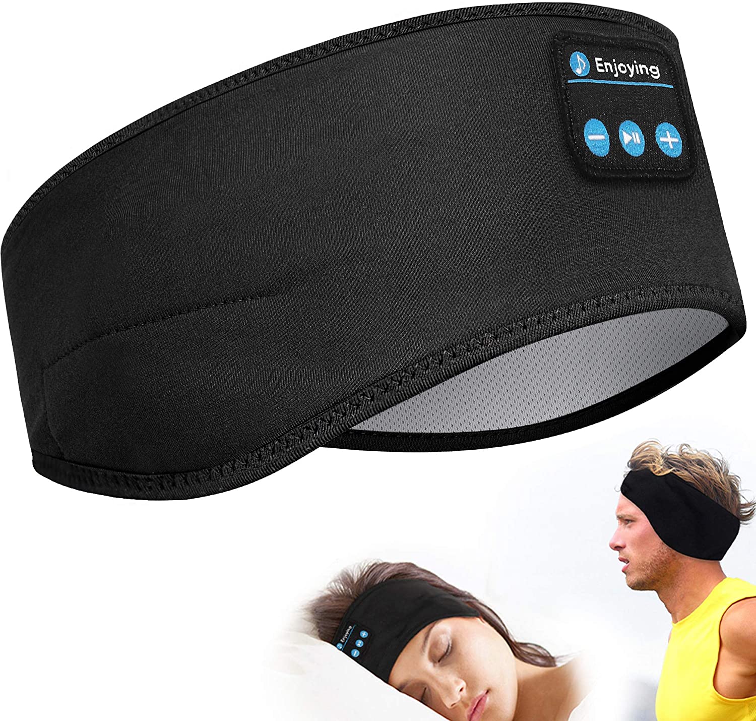 STORAZONE Electronics Black A Wireless Bluetooth Sleeping Headphones Headband Thin Soft Elastic Comfortable Music Ear Phones Eye Mask For Side Sleeper Sports