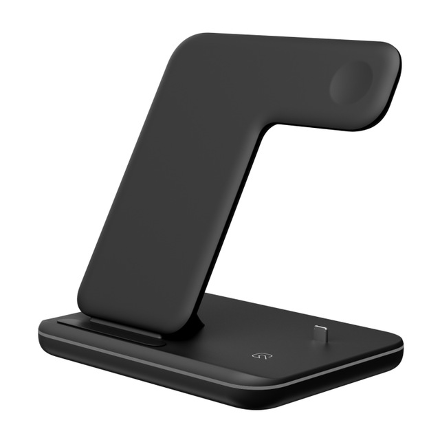 STORAZONE Electronics Black Compatible Mobile Phone Watch Earphone Wireless Charger 3 In 1 Wireless Charger Stand