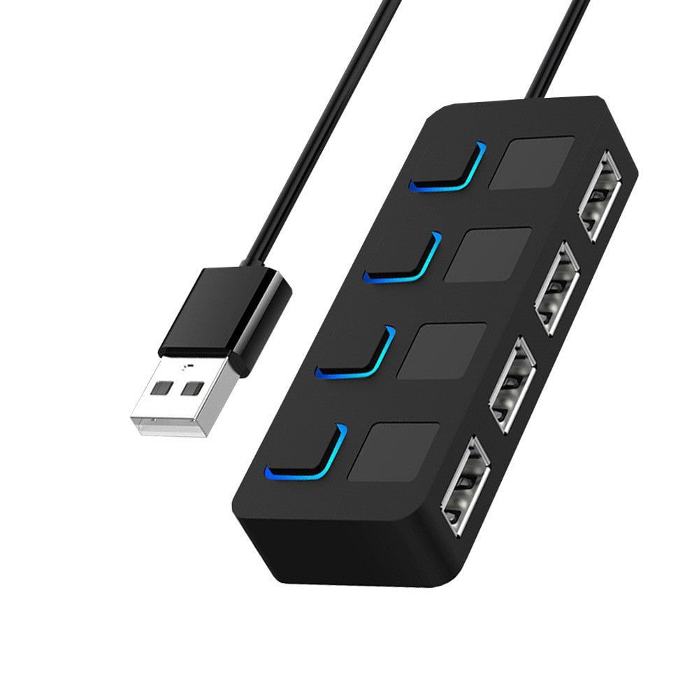 STORAZONE Electronics Black HUB Hub Multi-USB Splitter 4-port Extender