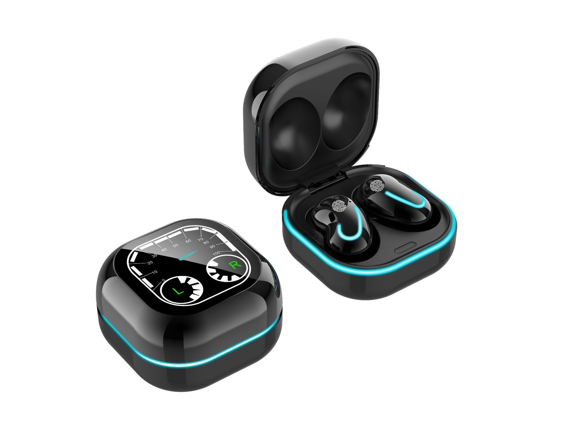 STORAZONE Electronics Black New S6 SE Breathing Light Time Digital Display TWS5.0 Bluetooth Headset