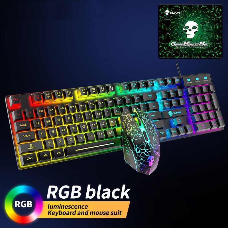 STORAZONE Electronics Black RGB Kuiying T6RGB Luminous Keyboard And Mouse Set