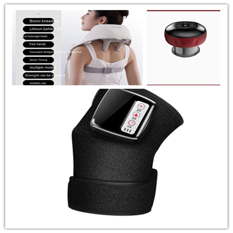 STORAZONE Electronics Black set / Q 1PC / US Electric Infrared Heating Knee Massager Wrap Elbow Joint Support Vibration Therapy Physiotherapy Machine Pain Relief Massageador