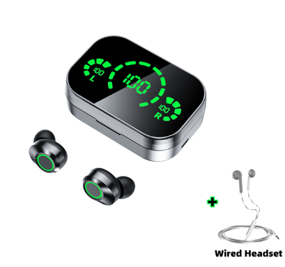STORAZONE Electronics Black set / usb YD03 Wireless Bluetooth Headset TWS Large Screen Smart Digital Display In Ear Breathing Light