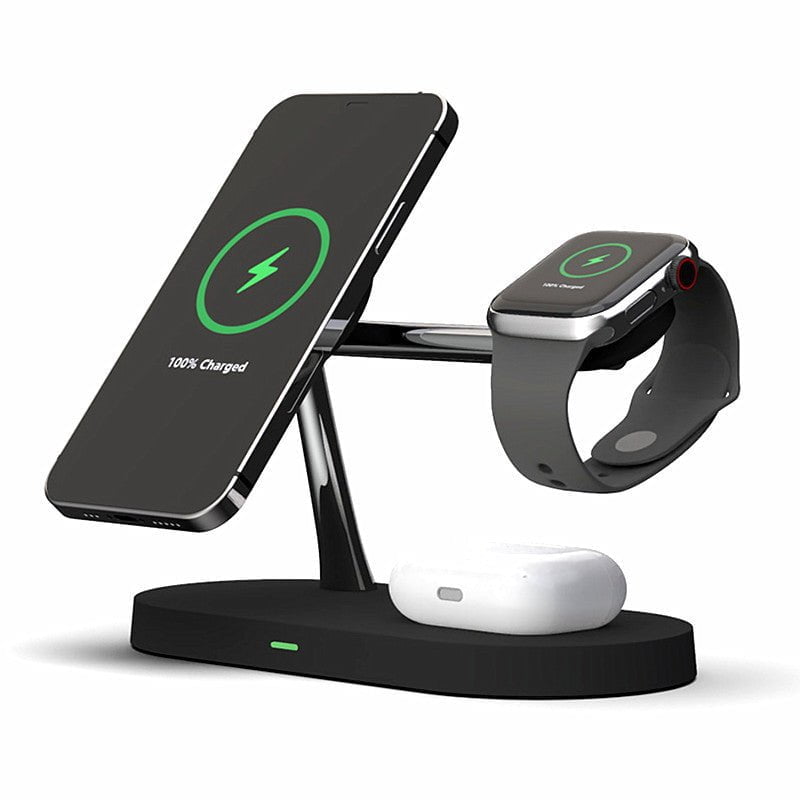 STORAZONE Electronics Black / USB Multifunctional Five-In-One Magnetic Wireless Charging Watch Headset Desktop Mobile Phone Holder Charger 15W Fast Charge