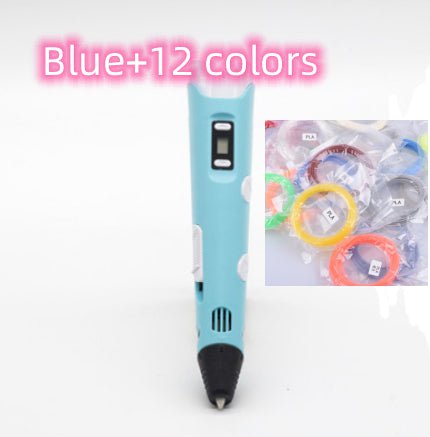 STORAZONE Electronics Blue+12 colors / AU 3D print pen 3D pen two generation graffiti 3D stereoscopic paintbrush children puzzle painting toys