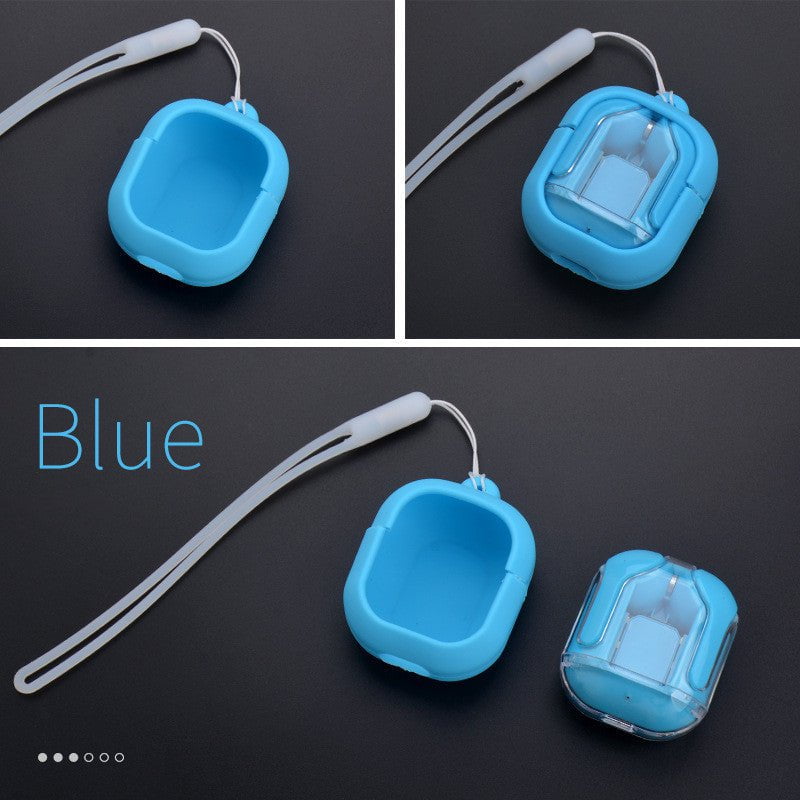 STORAZONE Electronics Blue headphone case New Mini Transparent Wireless Bluetooth Headset Digital Display ENC Noise Reduction True Wireless Sports Music