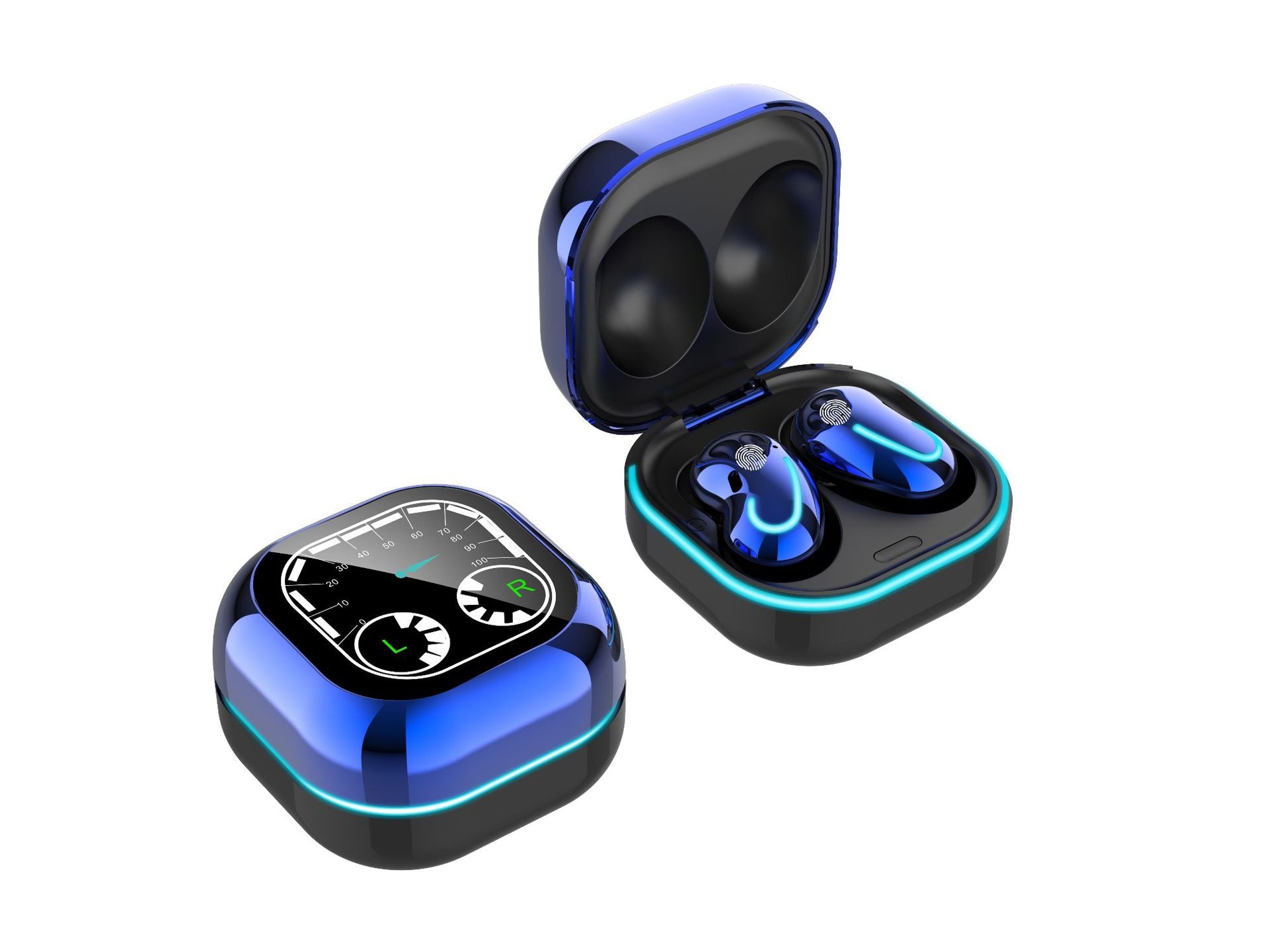 STORAZONE Electronics Blue New S6 SE Breathing Light Time Digital Display TWS5.0 Bluetooth Headset