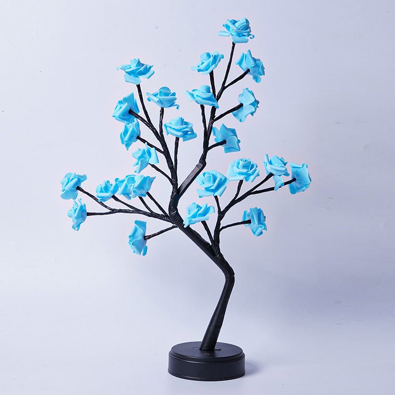 STORAZONE Electronics Blue Rose / Usb Plug In Table Lamp Flower Tree Rose Lamps Fairy Desk Night Lights USB Operated Gifts For Wedding Valentine Christmas Decoration