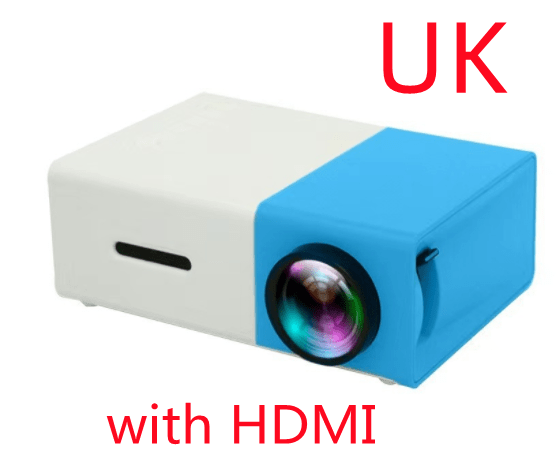 STORAZONE Electronics Blue UK with HDMI Portable Projector 3D Hd Led Home Theater Cinema HDMI-compatible Usb Audio Projector Yg300 Mini Projector