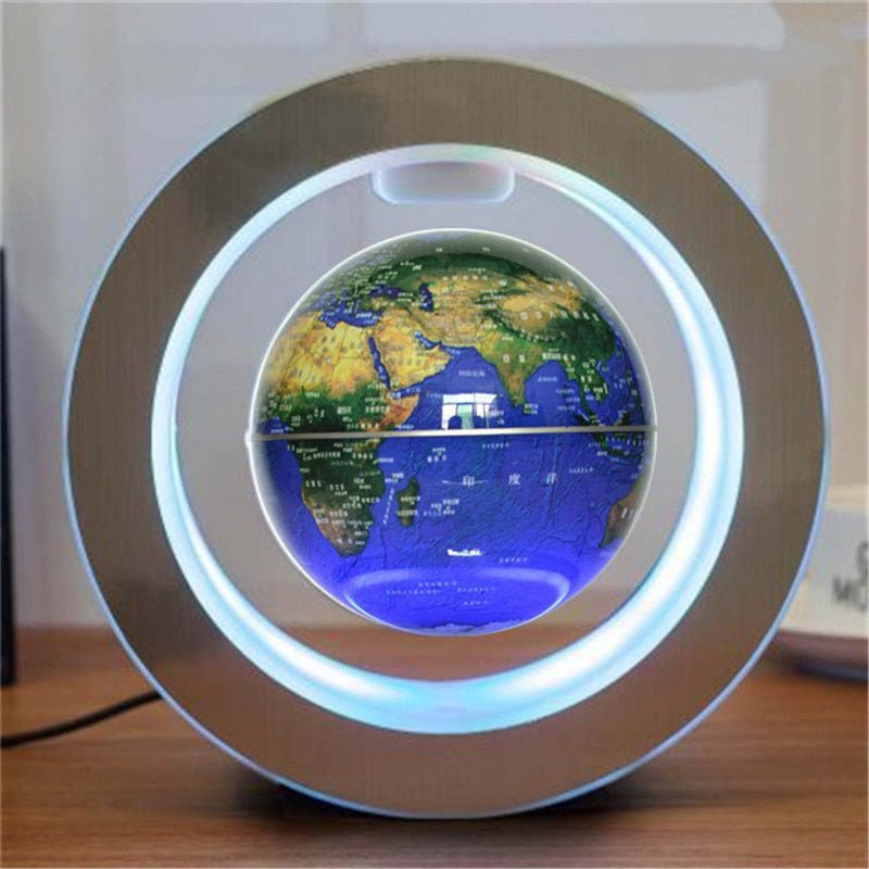 STORAZONE Electronics Blue us Round LED World Map Floating Globe Magnetic Levitation Light Anti Gravity Magic