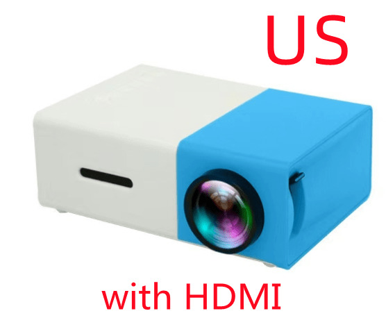 STORAZONE Electronics Blue US with HDMI Portable Projector 3D Hd Led Home Theater Cinema HDMI-compatible Usb Audio Projector Yg300 Mini Projector