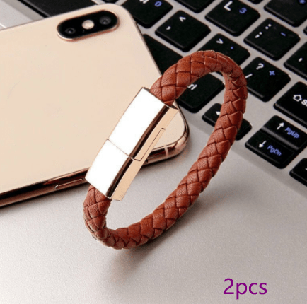 STORAZONE Electronics Brown 2pcs / Android interface / 20cm New Bracelet Charger USB Charging Cable Data Charging Cord For IPhone14 13 Max USB C Cable For Phone Micro Cable