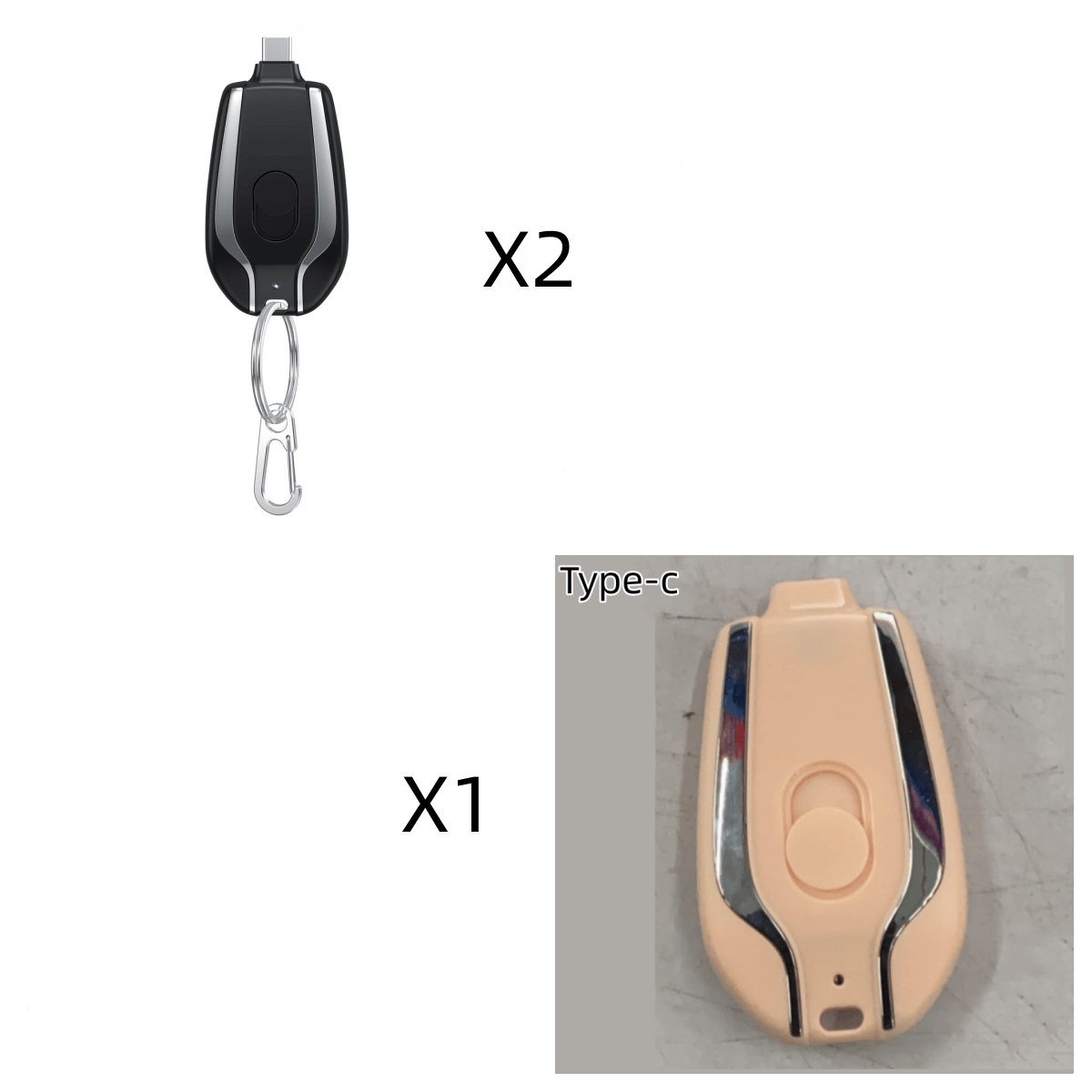 STORAZONE Electronics Bundle15 / Set 1500mAh Mini Power Emergency Pod Keychain Charger With Type-C Ultra-Compact Mini Battery Pack Fast Charging Backup Power Bank