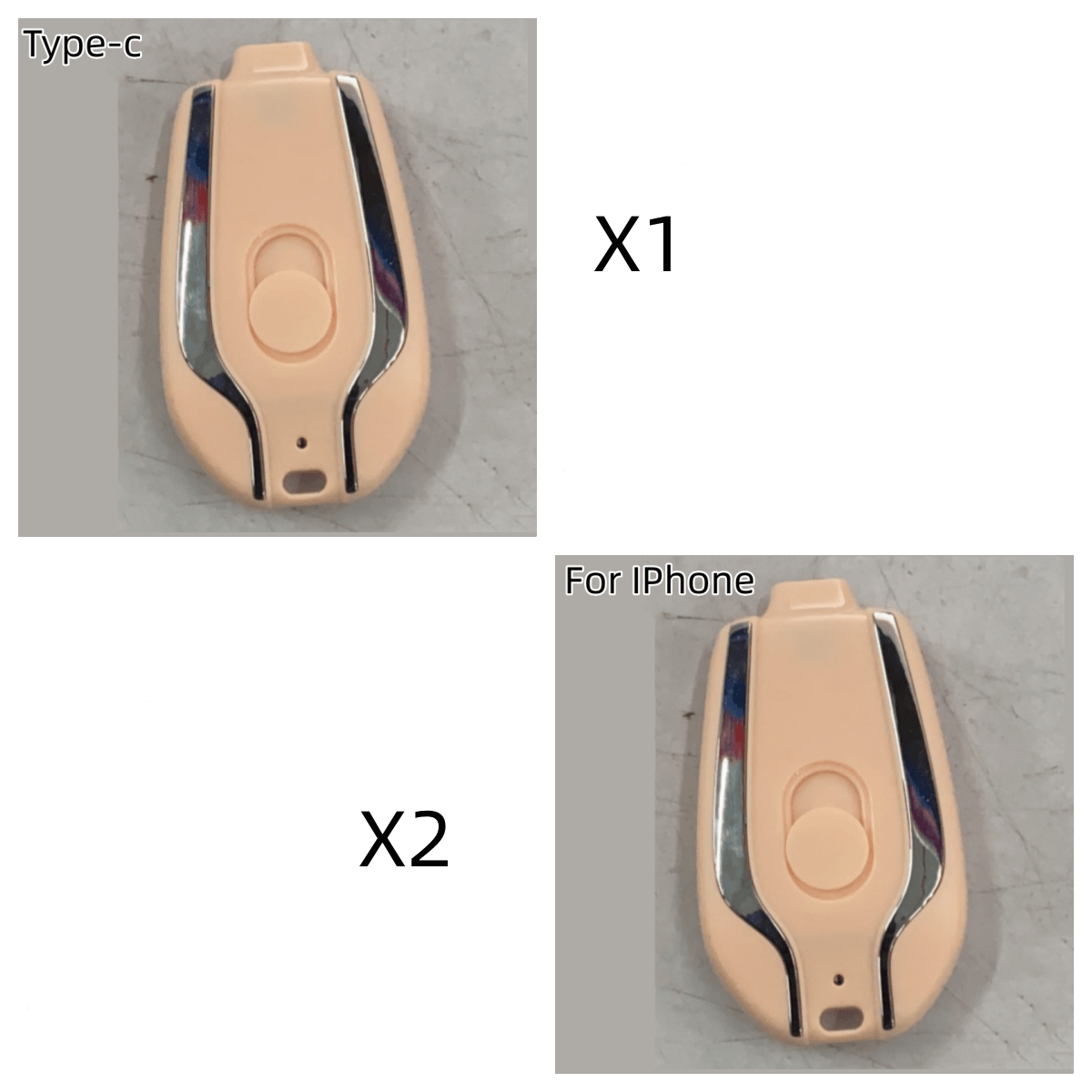 STORAZONE Electronics Bundle20 / Set 1500mAh Mini Power Emergency Pod Keychain Charger With Type-C Ultra-Compact Mini Battery Pack Fast Charging Backup Power Bank