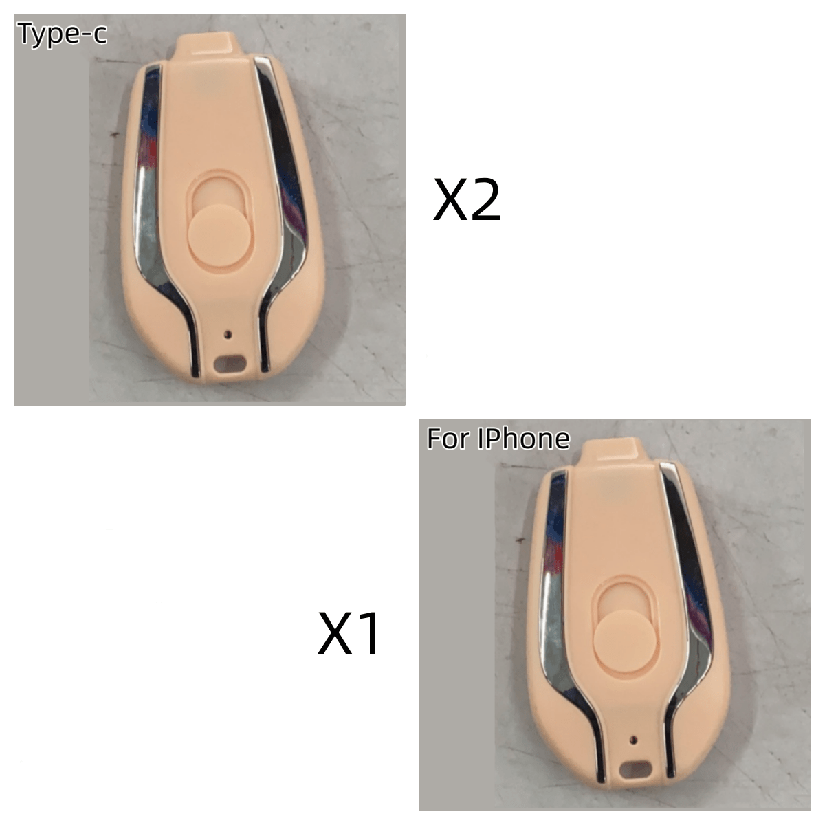 STORAZONE Electronics Bundle21 / Set 1500mAh Mini Power Emergency Pod Keychain Charger With Type-C Ultra-Compact Mini Battery Pack Fast Charging Backup Power Bank