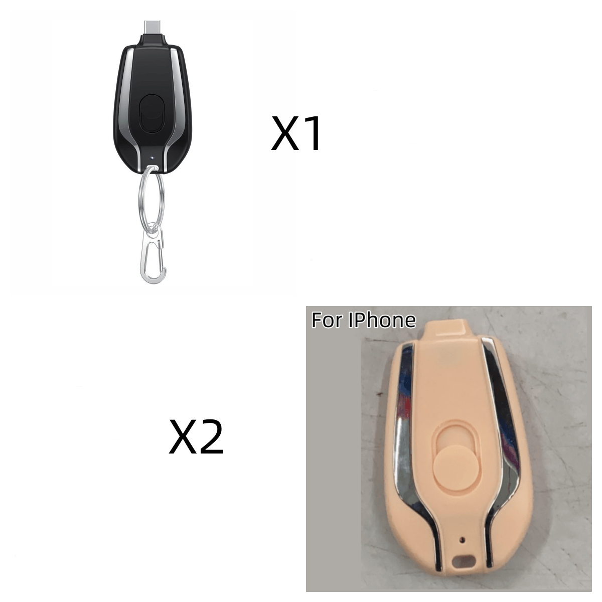 STORAZONE Electronics Bundle26 / Set 1500mAh Mini Power Emergency Pod Keychain Charger With Type-C Ultra-Compact Mini Battery Pack Fast Charging Backup Power Bank