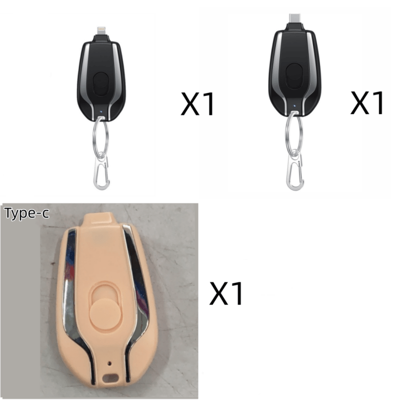 STORAZONE Electronics Bundle28 / Set 1500mAh Mini Power Emergency Pod Keychain Charger With Type-C Ultra-Compact Mini Battery Pack Fast Charging Backup Power Bank