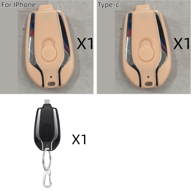 STORAZONE Electronics Bundle30 / Set 1500mAh Mini Power Emergency Pod Keychain Charger With Type-C Ultra-Compact Mini Battery Pack Fast Charging Backup Power Bank