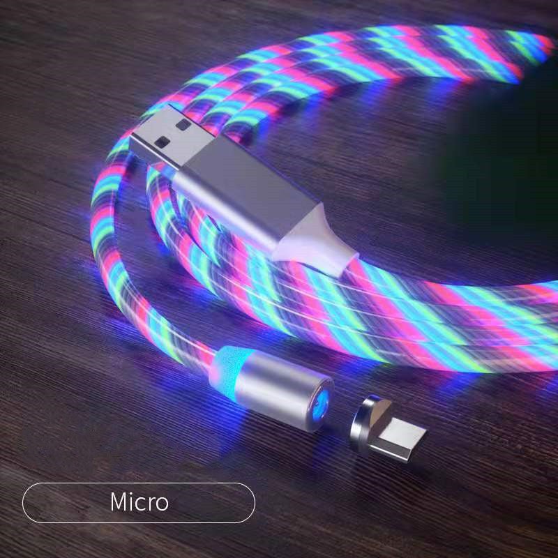 STORAZONE Electronics Colorful 2m / Micro Magnetic Charging Cable Streamer Fast Charging Cable Lighting Micro USB Cable LED Magnet Charger Type-C Cable