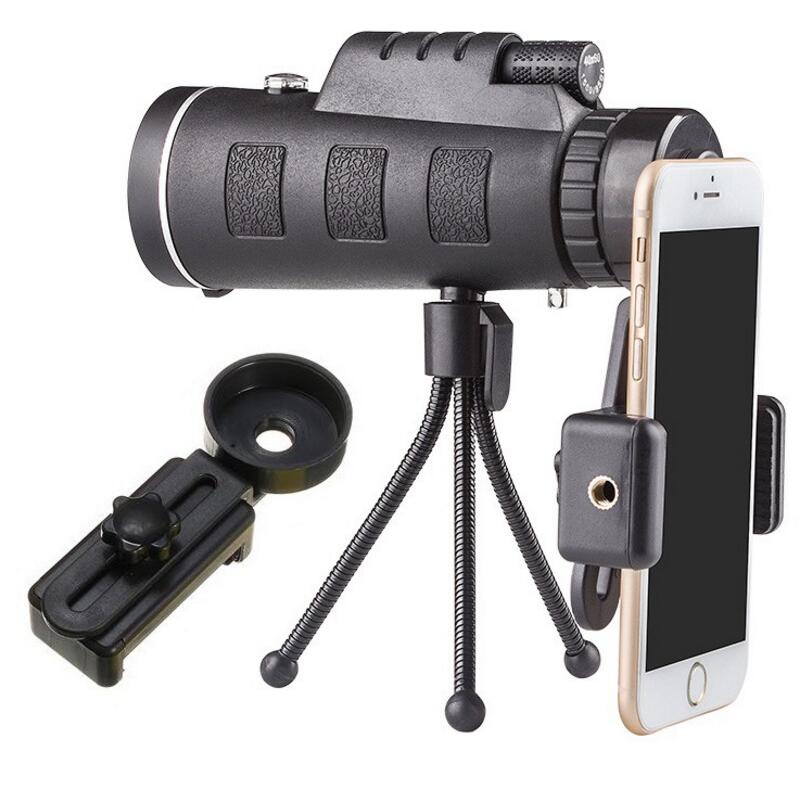 STORAZONE Electronics Compatible with Apple, Monocular Telescope Zoom Scope with Compass Phone Clip Tripod