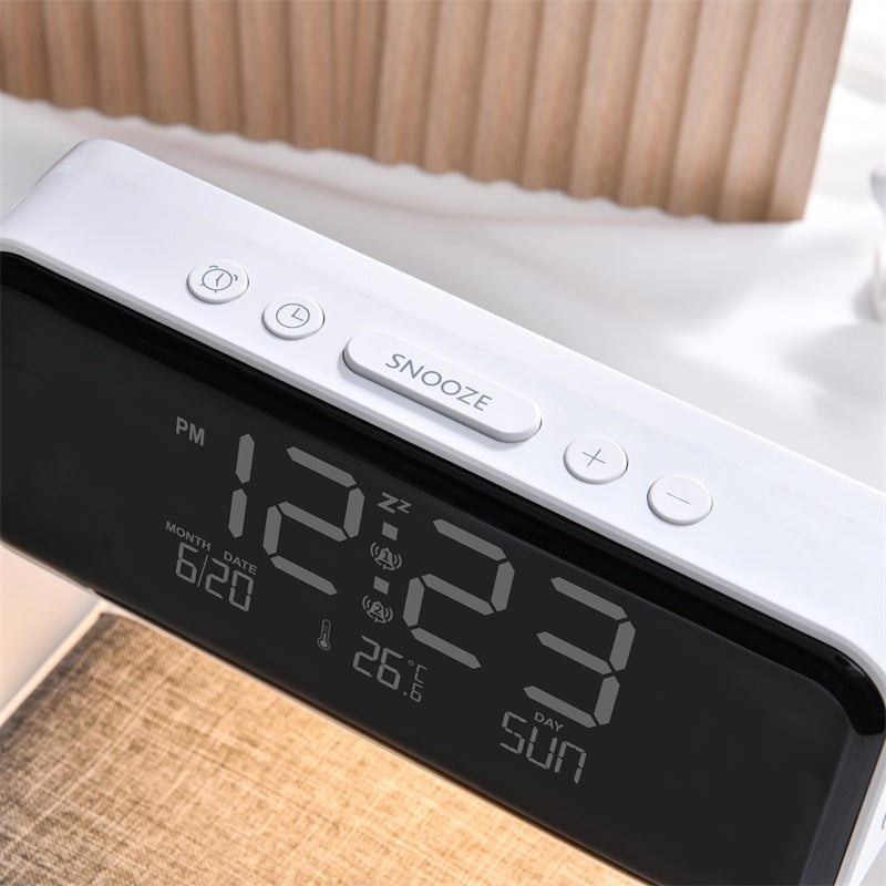 STORAZONE Electronics Creative 3 In 1 Bedside Lamp Wireless Charging LCD Screen Alarm Clock  Wireless Phone Charger