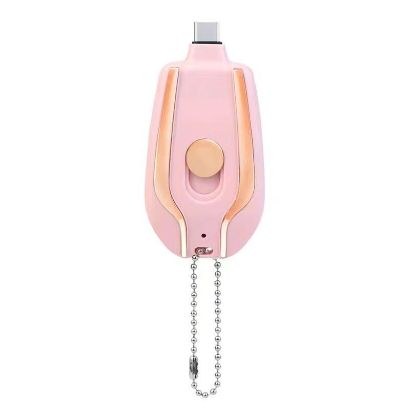 STORAZONE Electronics Dark Pink / For IPhone 1500mAh Mini Power Emergency Pod Keychain Charger With Type-C Ultra-Compact Mini Battery Pack Fast Charging Backup Power Bank