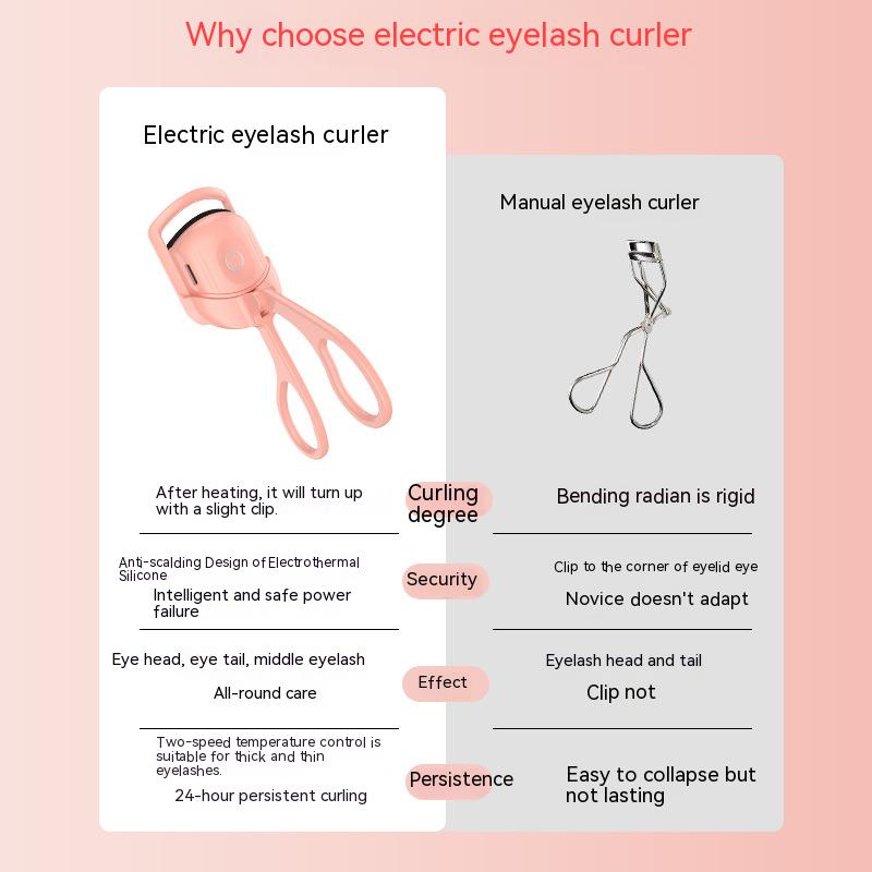 STORAZONE Electronics Eyelash Curler Portable Electric Heated Comb Eye Lash Long Lasting Eyelashes Curls Thermal Eyelash Curler Makeup Tools Heated Eyelash Curlers,Rechargeable Electric Eyelash Curler,Handheld Eyelash Heat