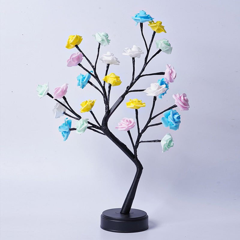 STORAZONE Electronics Four Colored Rose / Usb Plug In Table Lamp Flower Tree Rose Lamps Fairy Desk Night Lights USB Operated Gifts For Wedding Valentine Christmas Decoration