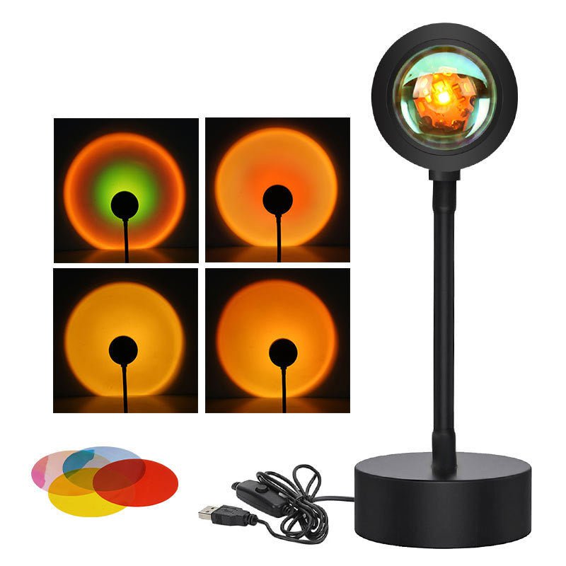 STORAZONE Electronics Fourcolor switchgolden light / 5V Sunset Projection Lamp Sunset Projector Night Light Wall Decoration Lighting