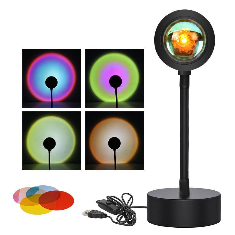 STORAZONE Electronics Fourcolor switchwhite light / 5V Sunset Projection Lamp Sunset Projector Night Light Wall Decoration Lighting