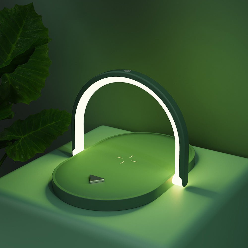 STORAZONE Electronics Green 3 In 1 Foldable Wireless Charger Night Light Wireless Charging Station Stonego LED Reading Table Lamp 15W Fast Charging Light