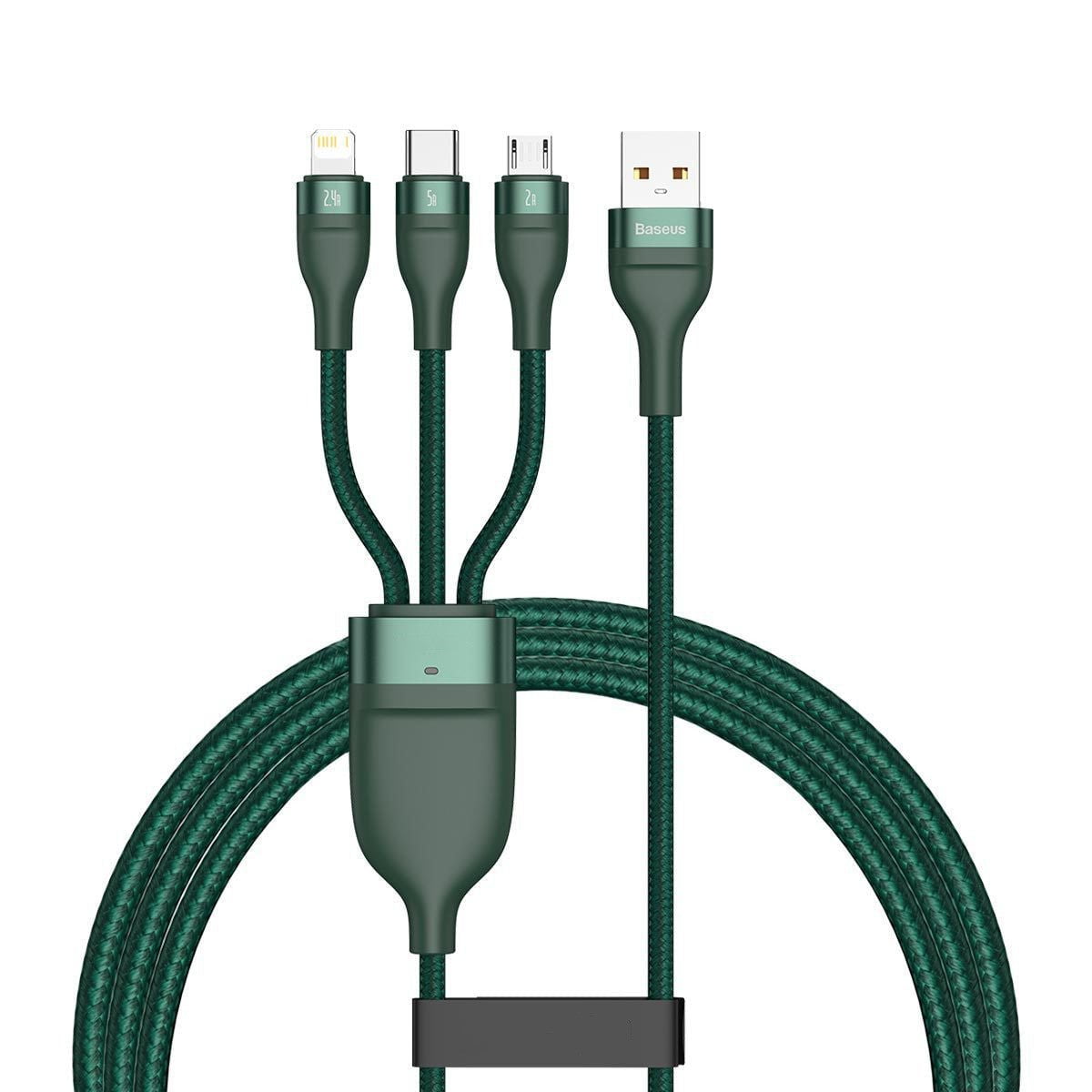 STORAZONE Electronics Green Fast Charging Data Cable USB Three-port Mobile Phone Charging Cable