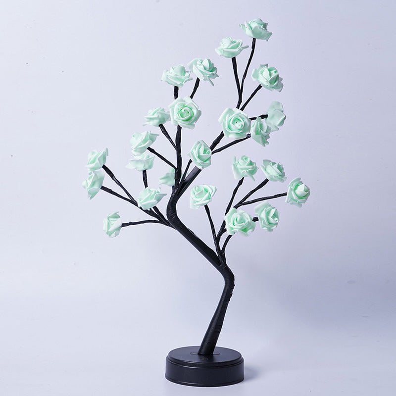 STORAZONE Electronics Green Rose / Usb Plug In Table Lamp Flower Tree Rose Lamps Fairy Desk Night Lights USB Operated Gifts For Wedding Valentine Christmas Decoration