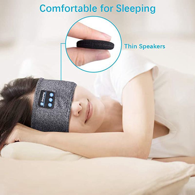 STORAZONE Electronics Grey 3pcs Wireless Bluetooth Sleeping Headphones Headband Thin Soft Elastic Comfortable Music Ear Phones Eye Mask For Side Sleeper Sports