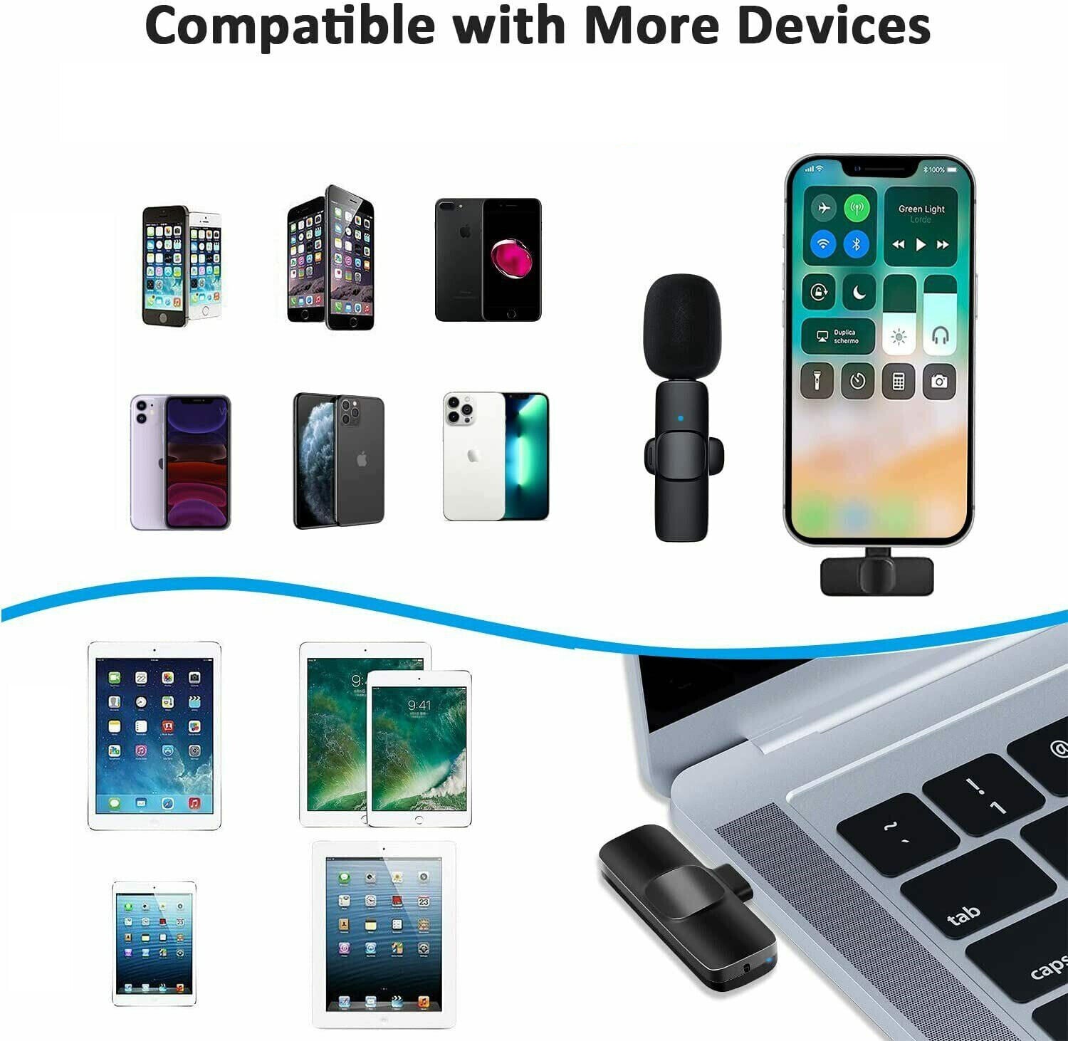 STORAZONE Electronics Lavalier Mini Microphone Wireless Audio Video Recording With Phone Charging  Wireless Lavalier Microphone Broadcast Lapel Microphones Set Short Video Recording Chargeable Handheld Microphone Live Stre