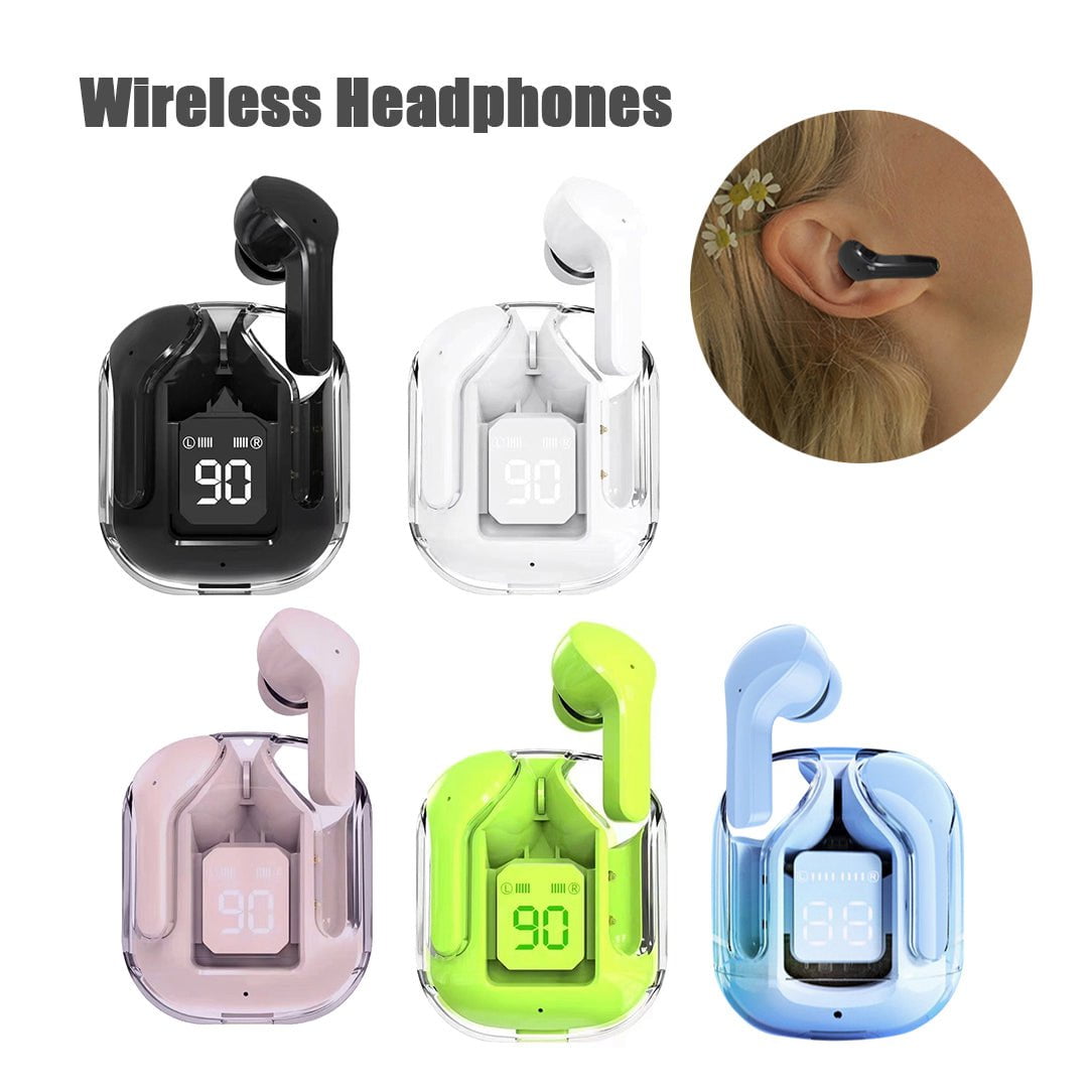 STORAZONE Electronics New Mini Transparent Wireless Bluetooth Headset Digital Display ENC Noise Reduction True Wireless Sports Music