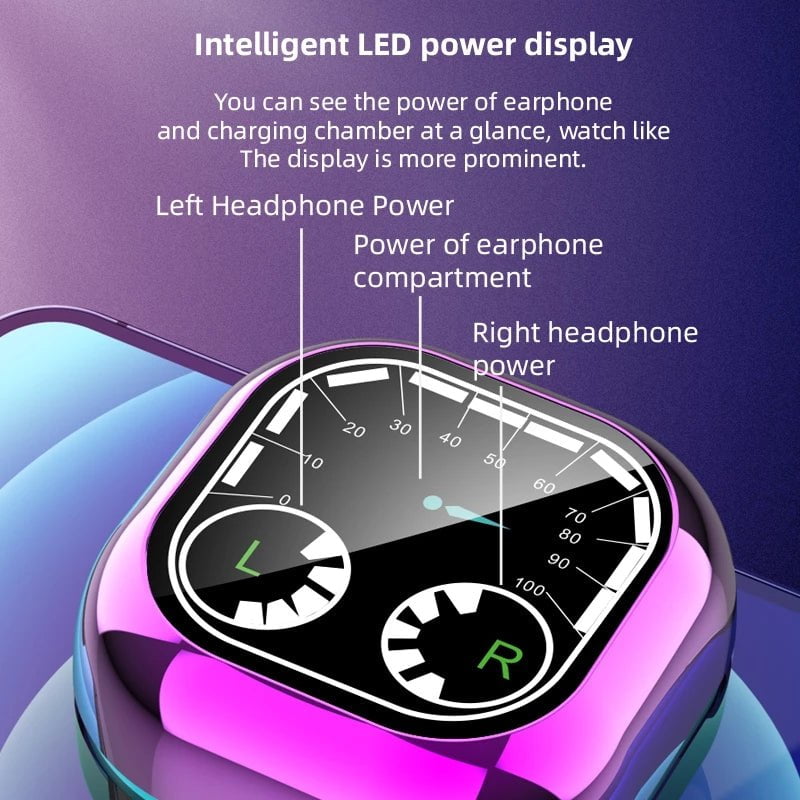 STORAZONE Electronics New S6 SE Breathing Light Time Digital Display TWS5.0 Bluetooth Headset