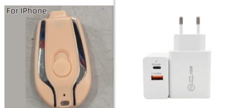 STORAZONE Electronics Pink set / For IPhone 1500mAh Mini Power Emergency Pod Keychain Charger With Type-C Ultra-Compact Mini Battery Pack Fast Charging Backup Power Bank