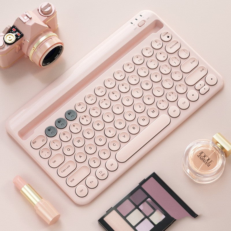 STORAZONE Electronics Pink / USB Bluetooth Keyboard Android Can Connect To Mobile Phone Tablet Notebook Mute Cute