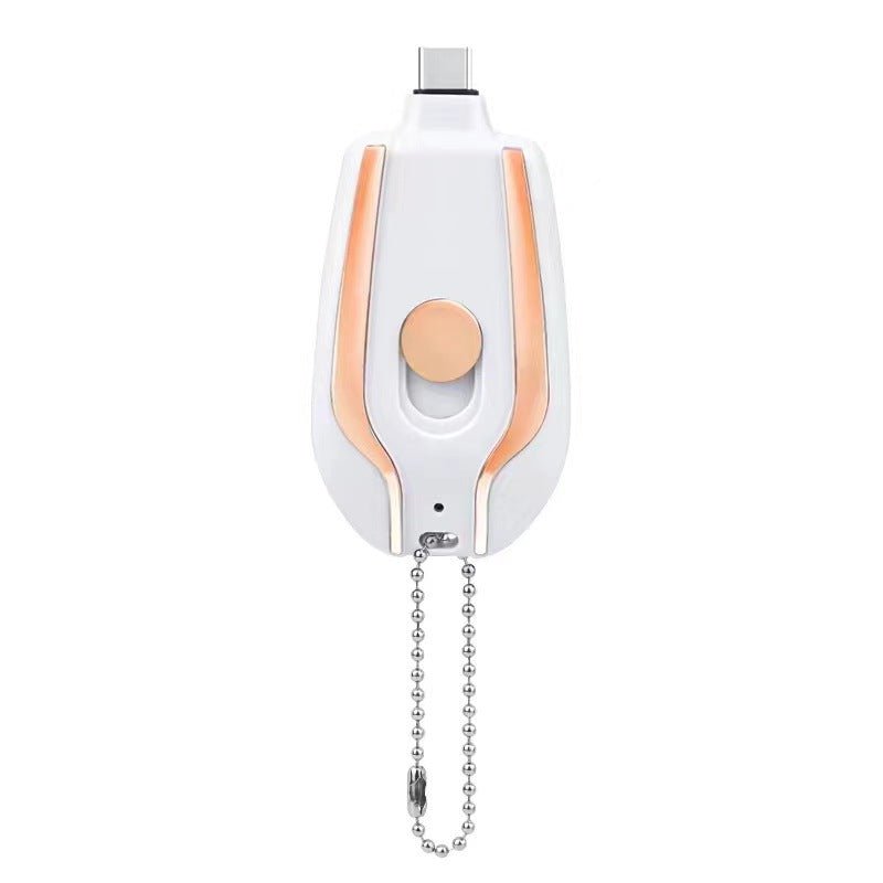 STORAZONE Electronics Pink White / For IPhone 1500mAh Mini Power Emergency Pod Keychain Charger With Type-C Ultra-Compact Mini Battery Pack Fast Charging Backup Power Bank
