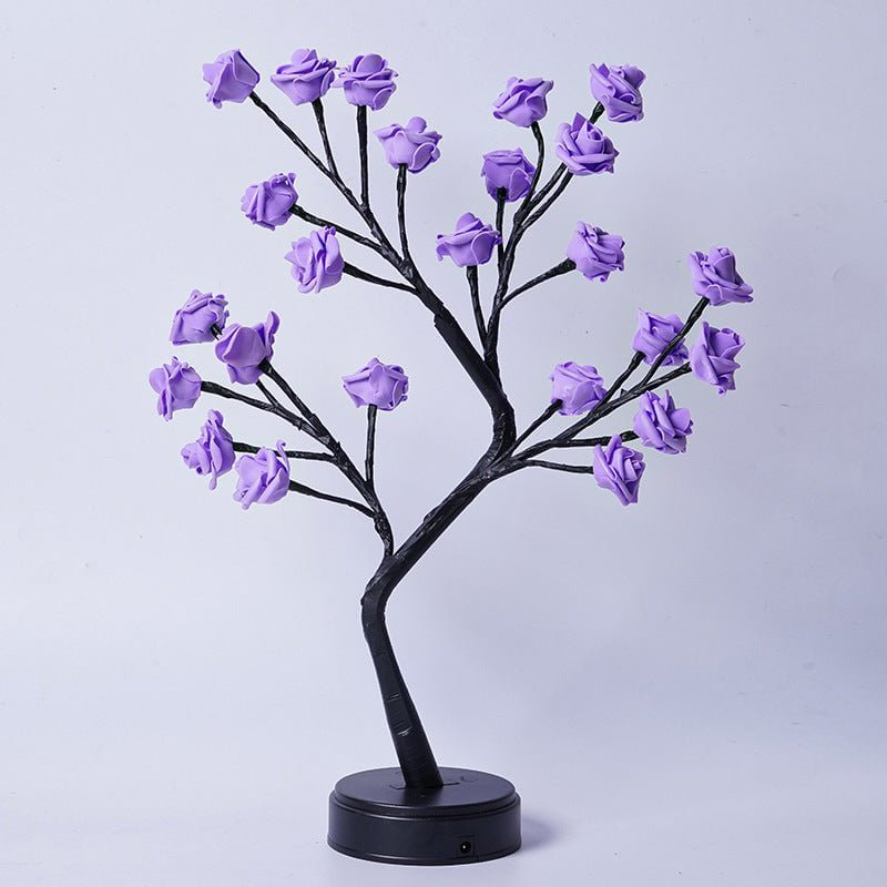 STORAZONE Electronics Purple Rose / Usb Plug In Table Lamp Flower Tree Rose Lamps Fairy Desk Night Lights USB Operated Gifts For Wedding Valentine Christmas Decoration