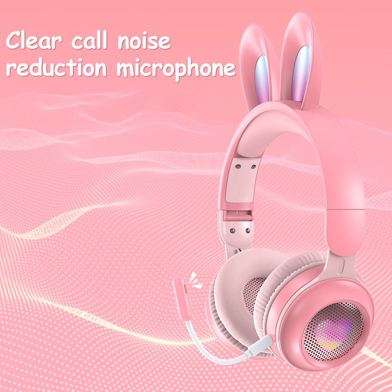 STORAZONE Electronics Rabbit Ear Headphones Wireless Luminous Extendable Wheat Headphones