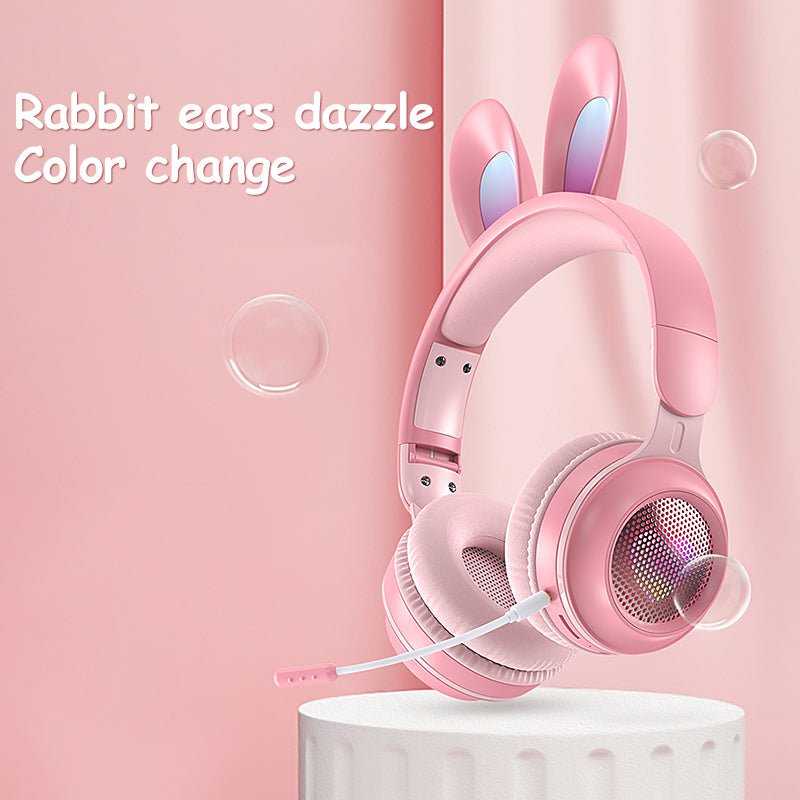 STORAZONE Electronics Rabbit Ear Headphones Wireless Luminous Extendable Wheat Headphones