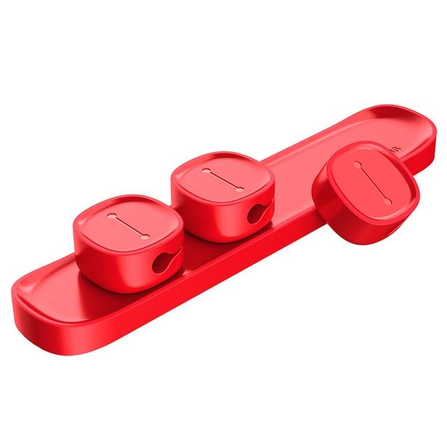 STORAZONE Electronics Red Magnetic Cable Organizer